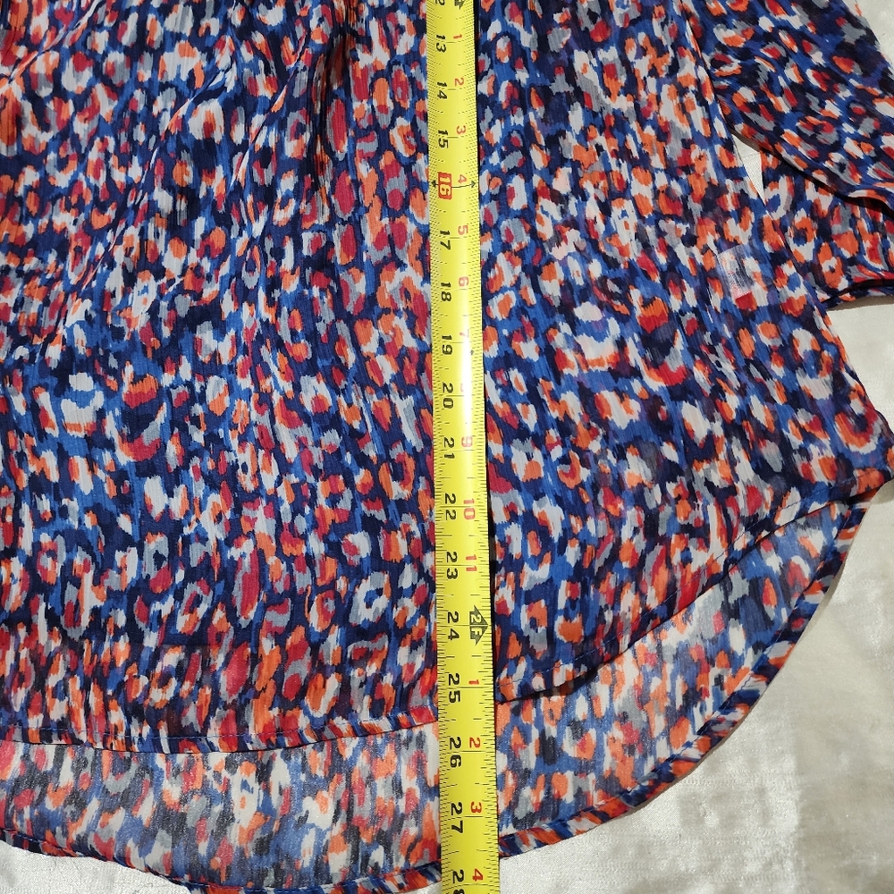 Liz Claiborne Multicolor Animal Print 3/4 Sleeve Layered Top - Picture 8 of 10